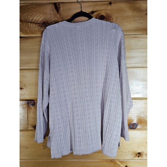 Adrianna Papell Womans Plus Size 2X Sweater Tan Long Sleeves Light Weight - Picture 8 of 8